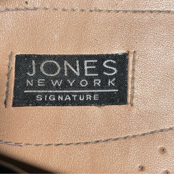 Jones New York Sundale Black Embossed Faux Leather Slip On Comfort Flats Sz 10 - Picture 9 of 10